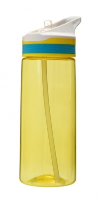Детальное фото Fitness Formula Питьевая бутылка с трубочкой и открывающейся трубочкой для питья (600 мл) Желтый