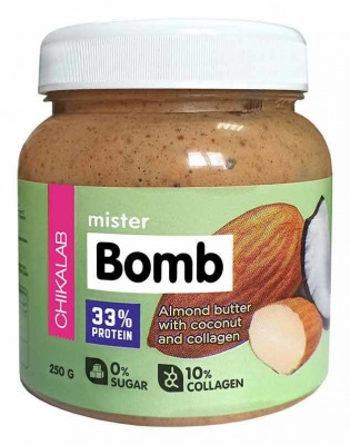 Детальное фото CHIKALAB Mister BOMB (250 гр) Миндальная паста с кокосом