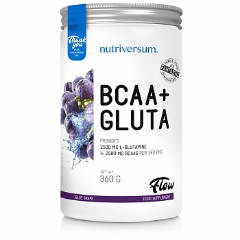 Анонс фото nutriversum flow bcaa + gluta (360 гр) синий виноград