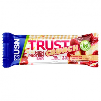 Детальное фото USN Trust Crunch Protein Bar (60 гр) Малиновый чизкейк